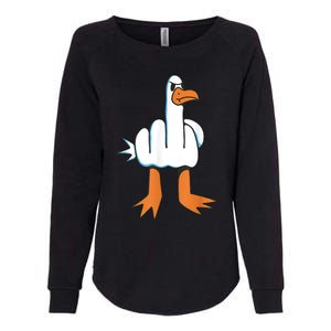 Funny Rude Seagull Womens California Wash Sweatshirt