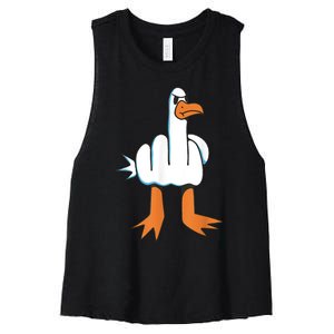 Funny Rude Seagull Women's Racerback Cropped Tank