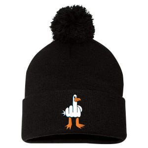 Funny Rude Seagull Pom Pom 12in Knit Beanie