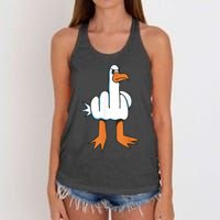 Funny Rude Seagull Women's Knotted Racerback Tank