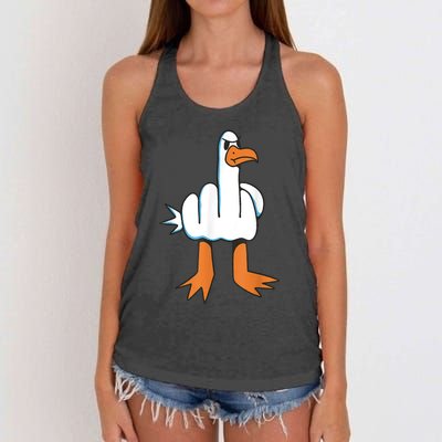 Funny Rude Seagull Women's Knotted Racerback Tank