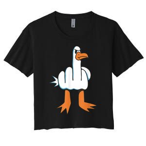 Funny Rude Seagull Women's Crop Top Tee