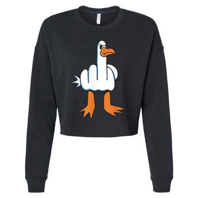 Funny Rude Seagull Cropped Pullover Crew