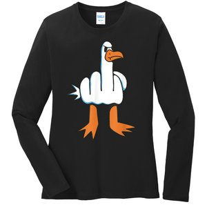 Funny Rude Seagull Ladies Long Sleeve Shirt