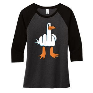 Funny Rude Seagull Women's Tri-Blend 3/4-Sleeve Raglan Shirt