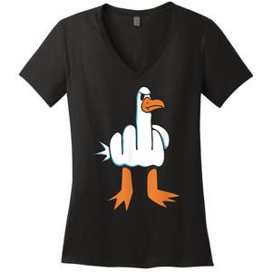 Funny Rude Seagull Women's V-Neck T-Shirt