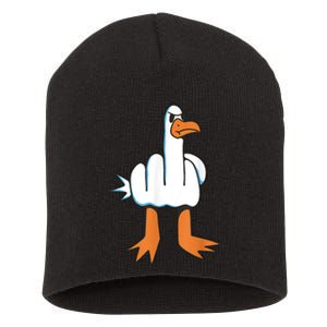 Funny Rude Seagull Short Acrylic Beanie