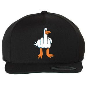 Funny Rude Seagull Wool Snapback Cap