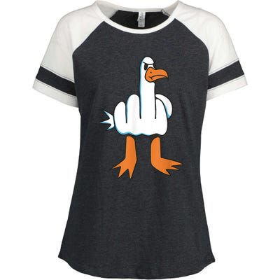 Funny Rude Seagull Enza Ladies Jersey Colorblock Tee