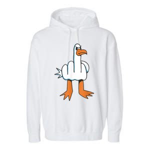 Funny Rude Seagull Garment-Dyed Fleece Hoodie