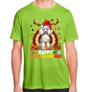 Funny Reindeer Santa Turkey Poodle Dog Happy Hallothanksmas Gift Adult ChromaSoft Performance T-Shirt