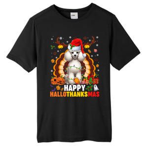 Funny Reindeer Santa Turkey Poodle Dog Happy Hallothanksmas Gift Tall Fusion ChromaSoft Performance T-Shirt