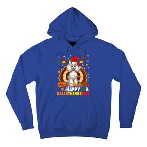 Funny Reindeer Santa Turkey Poodle Dog Happy Hallothanksmas Gift Hoodie