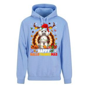 Funny Reindeer Santa Turkey Poodle Dog Happy Hallothanksmas Gift Unisex Surf Hoodie