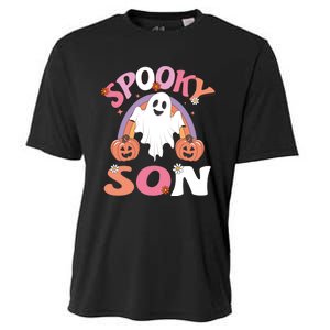 Family Retro Spooky Son Groovy Retro Halloween Ghost Pumpkin Costume Gift Cooling Performance Crew T-Shirt