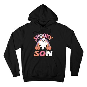 Family Retro Spooky Son Groovy Retro Halloween Ghost Pumpkin Costume Gift Hoodie