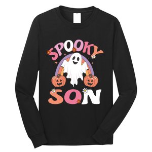 Family Retro Spooky Son Groovy Retro Halloween Ghost Pumpkin Costume Gift Long Sleeve Shirt