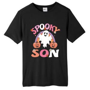 Family Retro Spooky Son Groovy Retro Halloween Ghost Pumpkin Costume Gift Tall Fusion ChromaSoft Performance T-Shirt