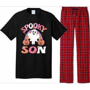 Family Retro Spooky Son Groovy Retro Halloween Ghost Pumpkin Costume Gift Pajama Set