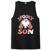 Family Retro Spooky Son Groovy Retro Halloween Ghost Pumpkin Costume Gift PosiCharge Competitor Tank