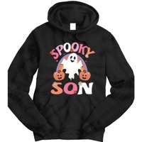 Family Retro Spooky Son Groovy Retro Halloween Ghost Pumpkin Costume Gift Tie Dye Hoodie