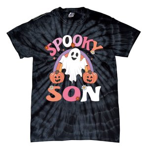 Family Retro Spooky Son Groovy Retro Halloween Ghost Pumpkin Costume Gift Tie-Dye T-Shirt