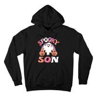 Family Retro Spooky Son Groovy Retro Halloween Ghost Pumpkin Costume Gift Tall Hoodie