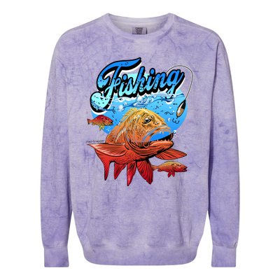 Fishing Red Snapper Colorblast Crewneck Sweatshirt