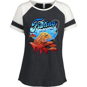 Fishing Red Snapper Enza Ladies Jersey Colorblock Tee