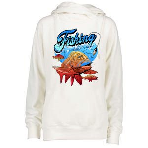 Fishing Red Snapper Womens Funnel Neck Pullover Hood