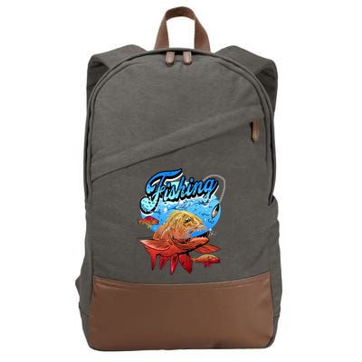 Fishing Red Snapper Cotton Canvas Backpack