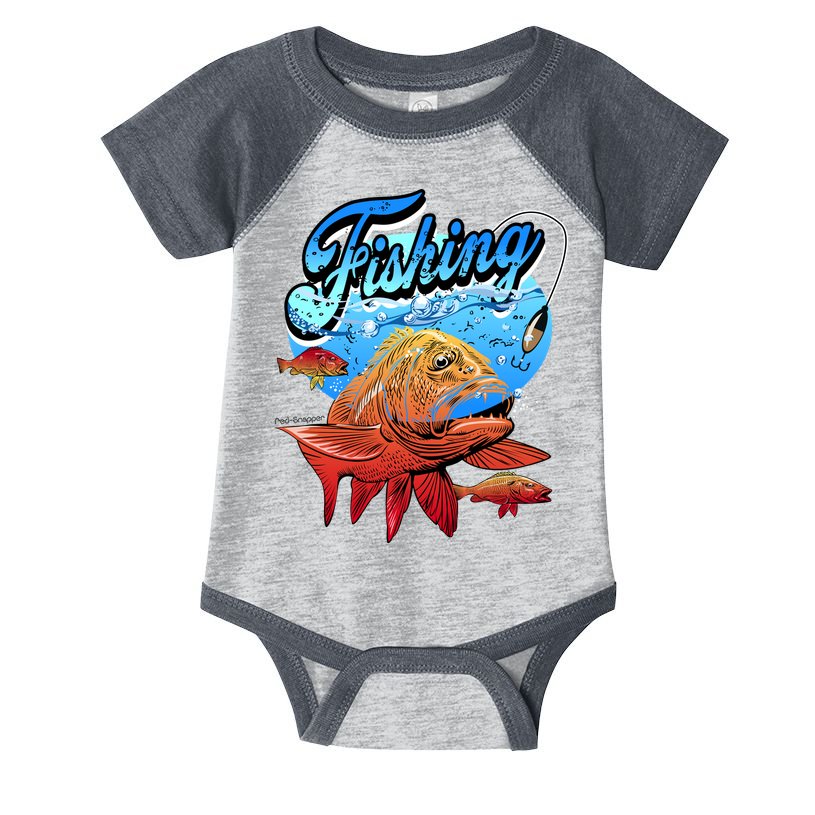 Fishing Red Snapper Infant Baby Jersey Bodysuit