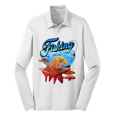 Fishing Red Snapper Silk Touch Performance Long Sleeve Polo