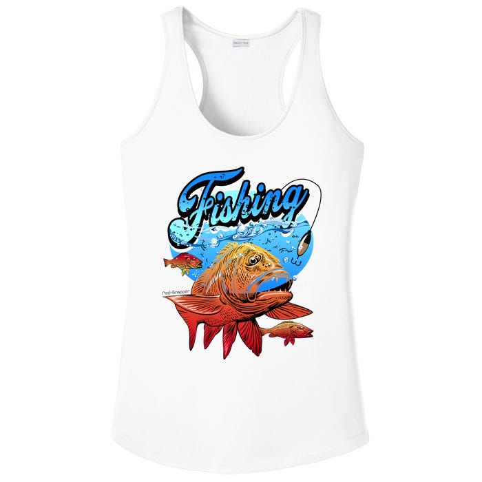 Fishing Red Snapper Ladies PosiCharge Competitor Racerback Tank