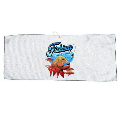 Fishing Red Snapper Large Microfiber Waffle Golf Towel