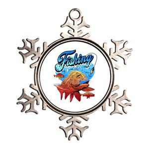 Fishing Red Snapper Metallic Star Ornament