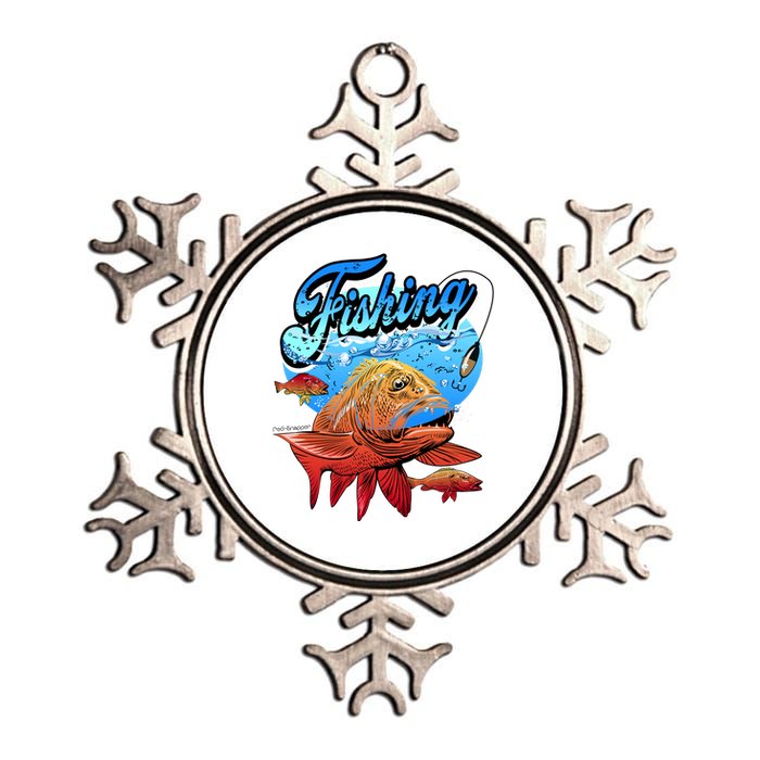 Fishing Red Snapper Metallic Star Ornament