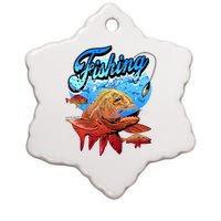 Fishing Red Snapper Ceramic Star Ornament