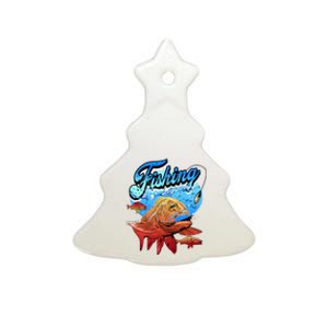 Fishing Red Snapper Ceramic Tree Ornament