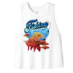 Fishing Red Snapper Women's Racerback Cropped Tank