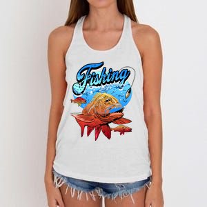 Fishing Red Snapper Women's Knotted Racerback Tank