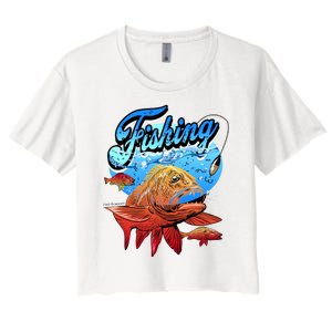 Fishing Red Snapper Women's Crop Top Tee