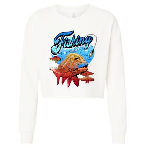 Fishing Red Snapper Cropped Pullover Crew