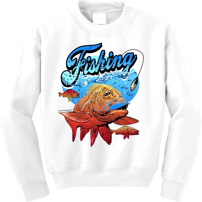 Fishing Red Snapper Kids Sweatshirt