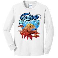 Fishing Red Snapper Kids Long Sleeve Shirt