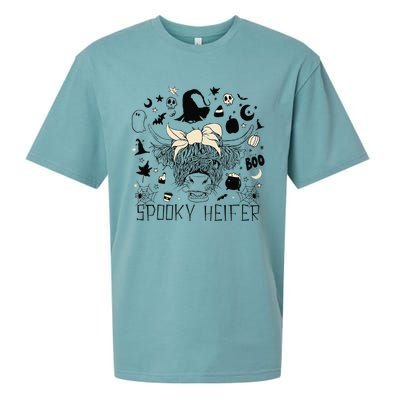 Funny Retro Spooky Heifer Scary Halloween Cow Costume Women Sueded Cloud Jersey T-Shirt