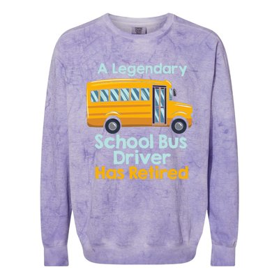 Funny Retired School Bus Driver - School Bus Retirement Colorblast Crewneck Sweatshirt