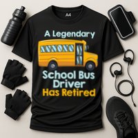 Funny Retired School Bus Driver - School Bus Retirement Cooling Performance Crew T-Shirt