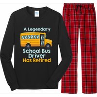 Funny Retired School Bus Driver - School Bus Retirement Long Sleeve Pajama Set