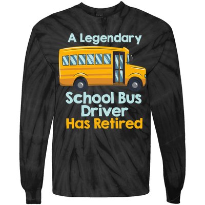 Funny Retired School Bus Driver - School Bus Retirement Tie-Dye Long Sleeve Shirt